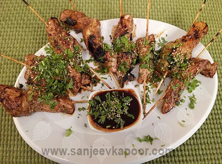 5 Spice Chicken Skewers with Chilli Soy Sauce