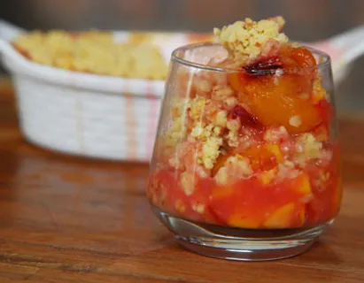Plum, Peach and Apricot Crumble