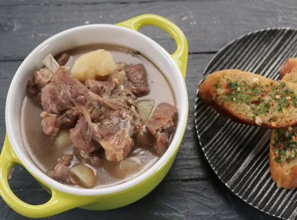 Mutton Stew with Garlic Bread-SK Khazana