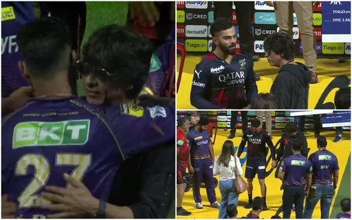 KKR की जीत के बाद किंग खान की खुशी का ठिकाना नहीं, राणा को गले लगाया; विराट के साथ किया डांस