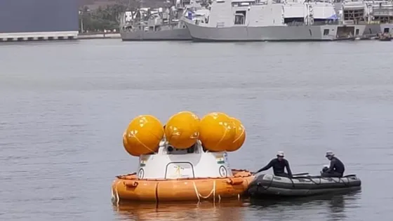ISRO: Harbour Trials of Crew Module Mockup for Gaganyaan Mission