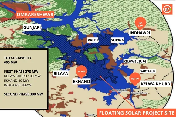 Omkareshwar Floating Solar Map