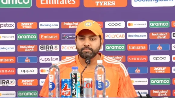 Rohit Sharma at a pre-match press conference before semifinal clash between India and New Zealand