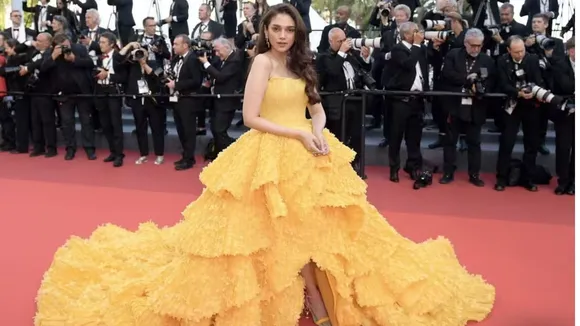 Cannes 2023 में पीला गाउन पहन सूरजमुखी सी चमकी Aditi Rao Hydari 