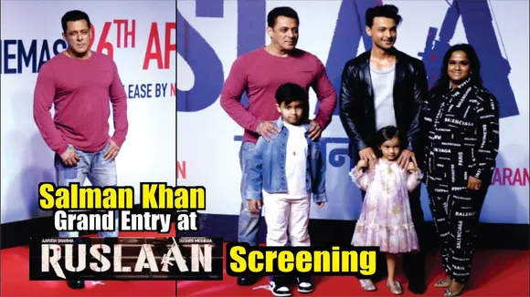 Ruslaan | Salman Khan Grand Entry at Ruslaan Screening l Salman Khan l Aayush Sharma |Ruslaan Movie
