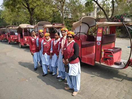 empowered women drivers of pink city rickshaw company