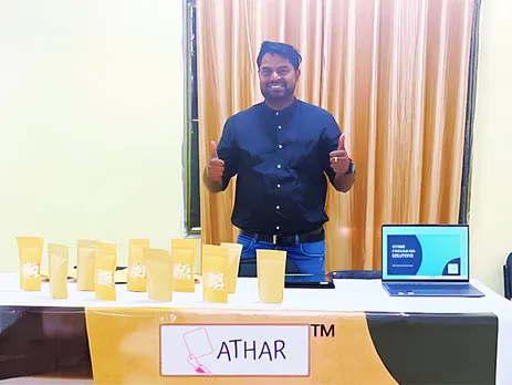 Mohd Suhail with some of his compostable products