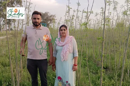 Kiran and Pardeep Mann at their moringa farm in Sonipat, Haryana