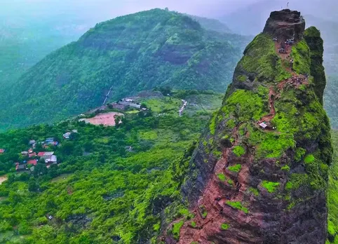 Kalavantin Durg’s steep rock-cut stairs take you to the skies