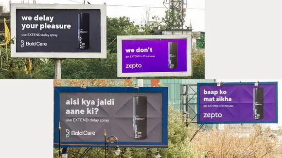 Bold Care and Zepto billboard banter promote men's sexual health through humour and wit