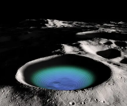 Scientists analyze levels of water ice in moon crater