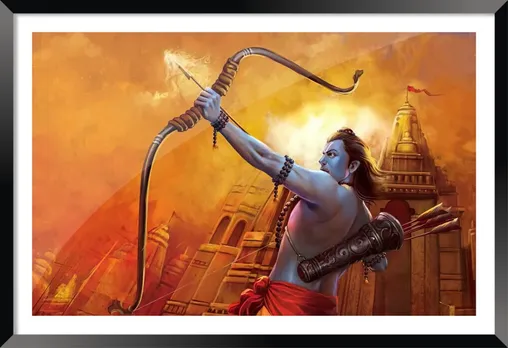 DBrush Shri Ram with Dhanush Photo framed with Glass Lord Ram Ji wall  Hanging Big frame Digital Reprint 18 inch x 12 inch Painting Price in India  - Buy DBrush Shri Ram