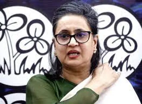 New Delhi : TMC MP Sagarika Ghose and TMC leader Sushmita Dev during a  press conference