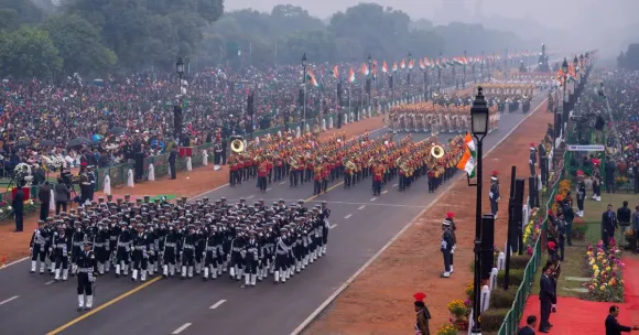 French Marching & Band Contingents Joined The 75th Republic Day Parade