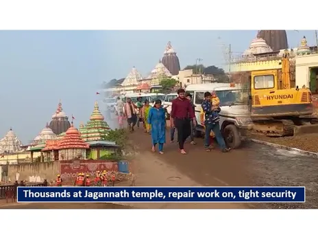 Thousands at Jagannath temple, repair work on, tight security