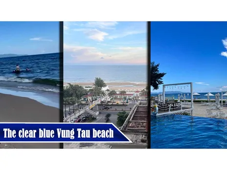 The clear blue Vung Tau beach