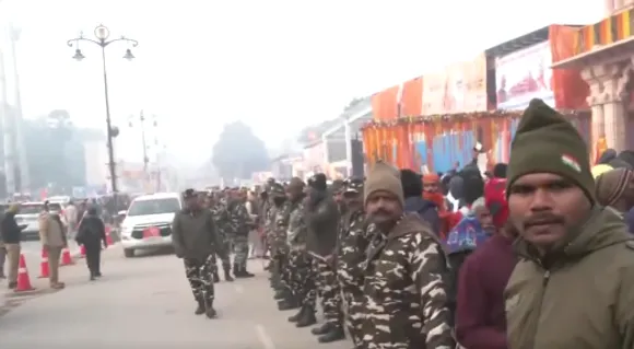 The Ram Mandir premises were surrounded by tight security