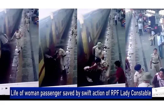 Life of woman passenger saved by swift action of RPF Lady Constable