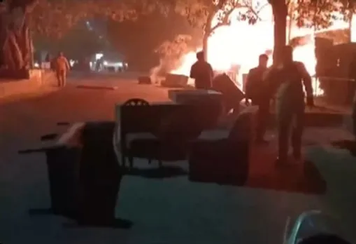 A massive fire broke out in a scrap market