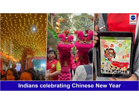 Indians celebrating Chinese New Year in Tiretti Bazaar
