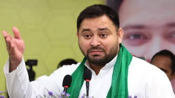 Tejaswi Yadav's Deputy CM Name-Plate Covered With Newspapers