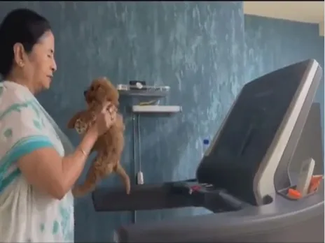 Mamata is walking on the treadmill with her pet! Watch the video