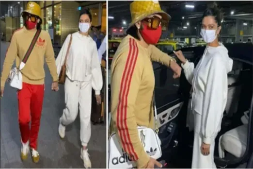 Ranveer and Deepika spotted on Mumbai airport