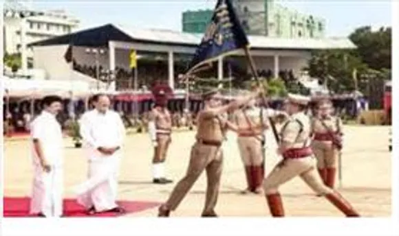"President's Colours" presented to the Tamil Nadu Police