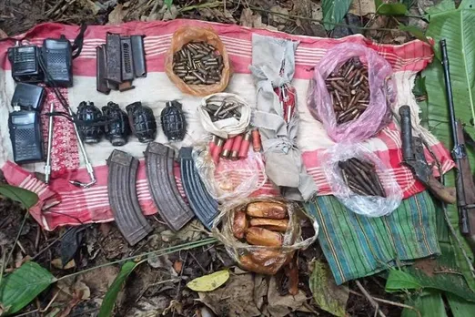 Assam Police recovers arms & ammunition from jungles near Diphu
