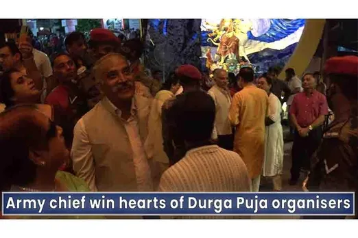 Army chief win hearts of Durga Puja organisers
