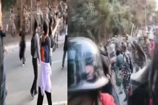 Clash broke between security personnel and protesters at Arunachal Pradesh