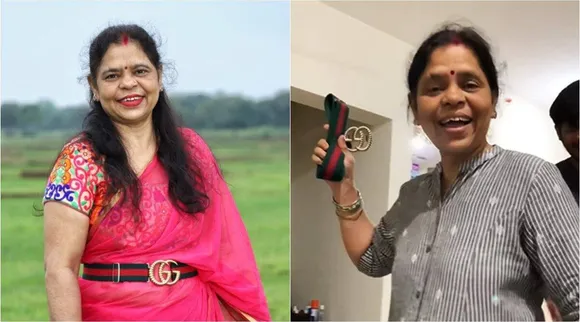 Desi mom who went viral for her Gucci belt reaction, wins the internet after styling it with saree