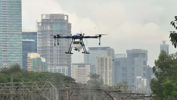 Drone flying surveillance in Bidhannagar to prevent dengue