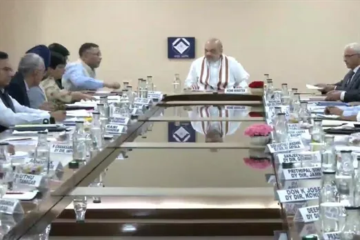 Amit Shah chairs a high-level meeting of IB officers