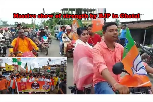 Massive show of strength by BJP in Ghatal