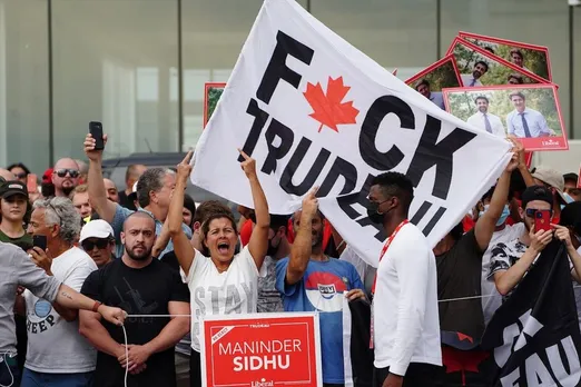 CANADA ELECTION: JUSTIN TRUDEAU'S RALLY CANCELLED AFTER ANGRY PROTESTS.