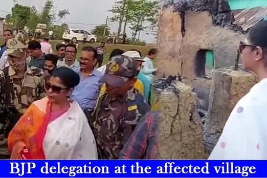 BJP delegation at the affected village