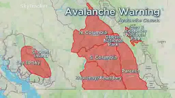 AVALANCHE WARNING IN BRITISH COLUMBIA AND ALBERTA EXPANDED