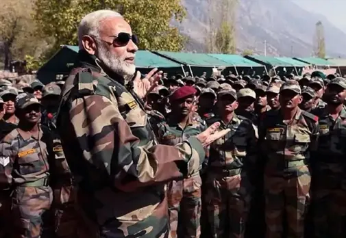 PM Modi celebrate diwali with Army jawans