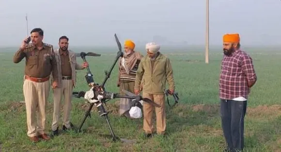 Drone carrying 5 kg heroin seized near India-Pak border in Punjab