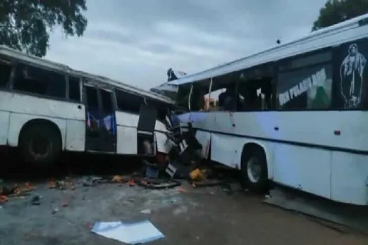 Head-on collision between two buses, 38 dead