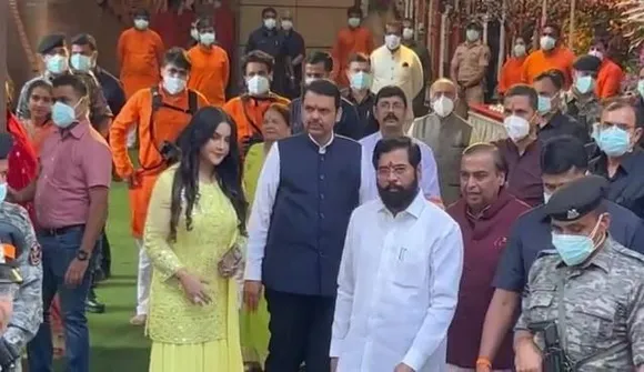 Maharashtra CM, Deputy CM visit Mukesh Ambani's residence on Ganesh Chaturthi