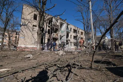 Rocket attack by Russian forces in Kramatorsk, Ukraine