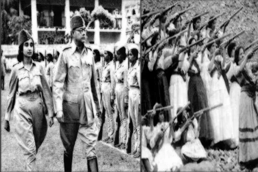 How did Subhas Chandra Bose force the creation of a women's regiment in the INA?