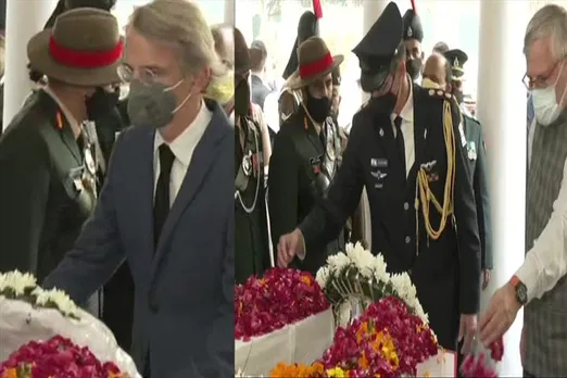 French & Israel envoys paid floral tribute to Rawat Couple