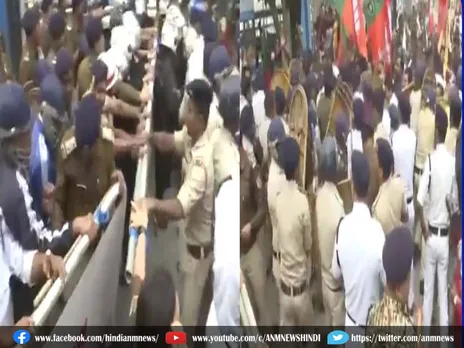 संदेशखाली घटना को लेकर विरोध प्रदर्शन में भाजपा कार्यकर्ताओं और पुलिस के बीच हुई झड़प