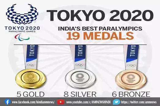 टोक्यो पैरालंपिक गेम्स 2020 : भारत के नाम कुल 19 पदक
