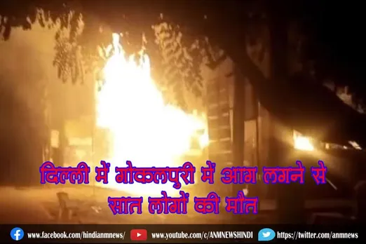 दिल्ली में गोकलपुरी में आग लगने से सात लोगों की मौत