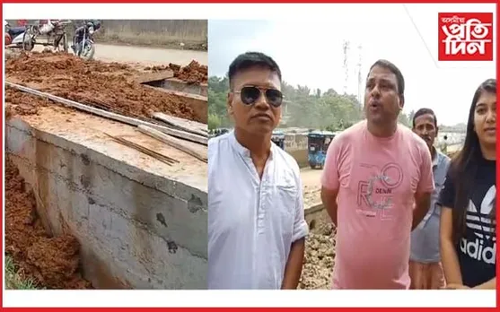 কঠীয়াতলীত ৰাষ্ট্ৰীয় ঘাইপথ নিৰ্মাণৰ কামত অসন্তুষ্ট ৰাইজ