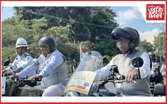 পথ- সুৰক্ষা জনসচেতনতা সৃষ্টিৰ বাবে 'পথ- সুৰক্ষা জন আন্দোলন' নামেৰে মটৰ চাইকেল সমদল